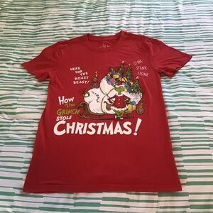 Boys Grinch Christmas Tee Size Small (Fits 10 Year Old)